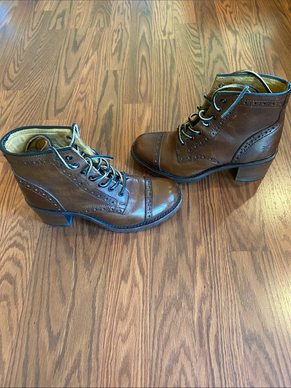 Frye brown short western boots. - Picture 1 of 6